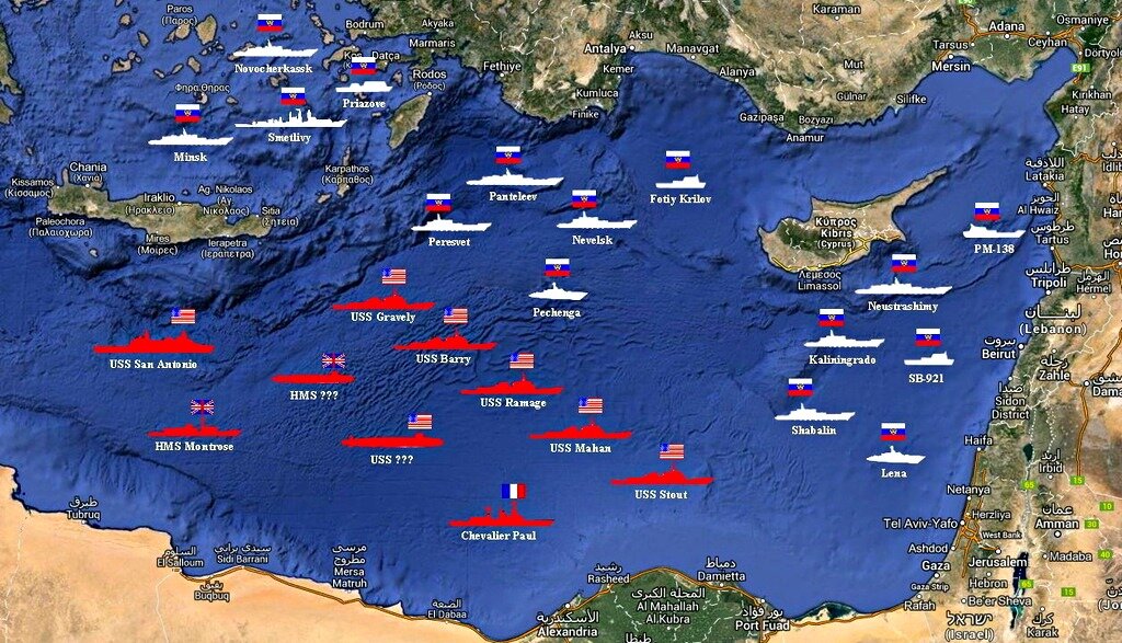 Карта присутствия вмф рф в мировом океане